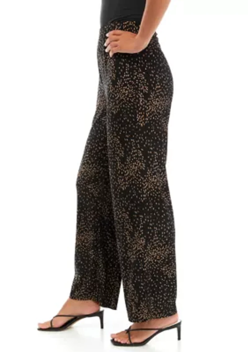 Petite Wide Leg Printed Knit Pants