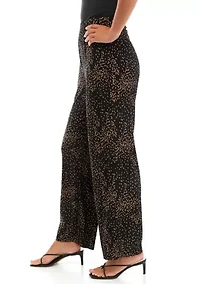 Petite Wide Leg Printed Knit Pants