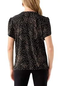 Petite Gathered Tulip Sleeve Top