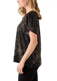 Petite Gathered Tulip Sleeve Top