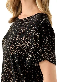 Petite Gathered Tulip Sleeve Top