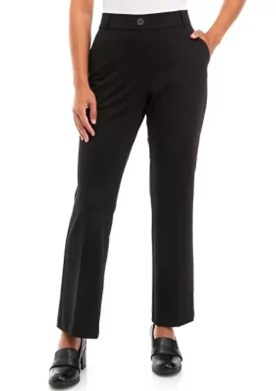Petite Pull On Ponte Bootcut Pants