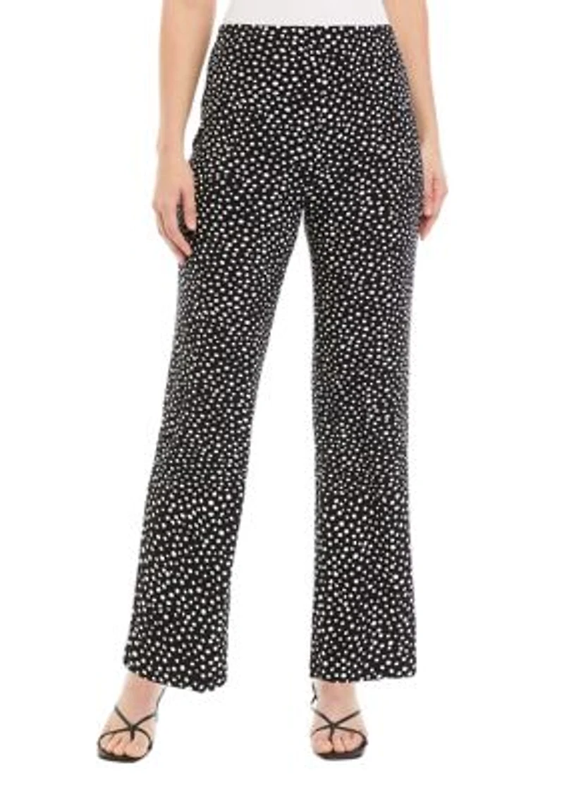 Petite Printed Wide Leg Knit Pants