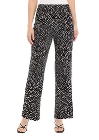 Petite Printed Wide Leg Knit Pants