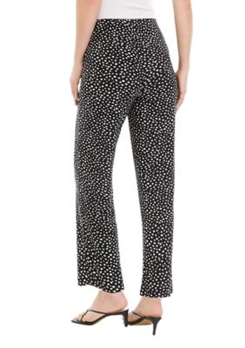 Petite Printed Wide Leg Knit Pants