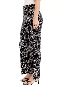 Petite Printed Wide Leg Knit Pants