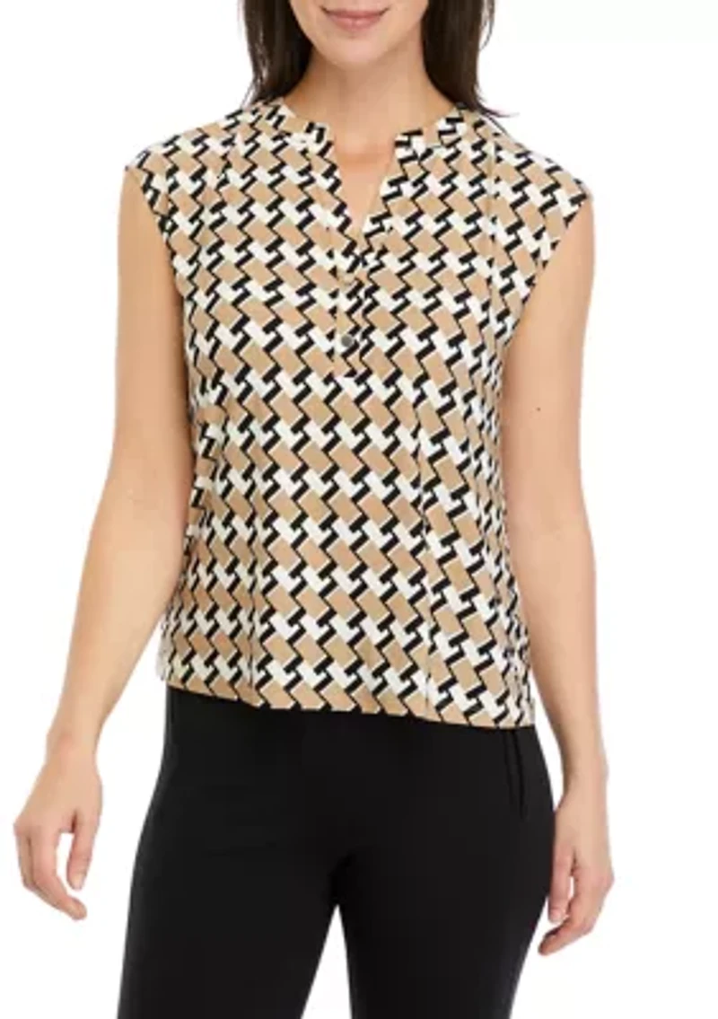 Petite Printed Dolman Sleeve Blouse