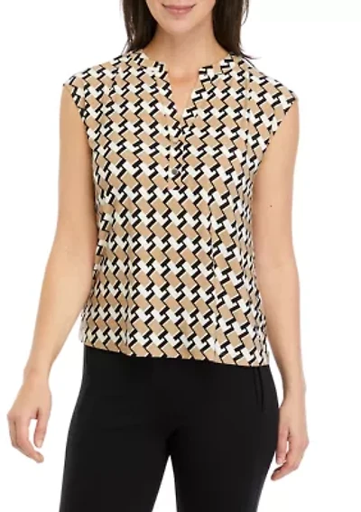 Petite Printed Dolman Sleeve Blouse