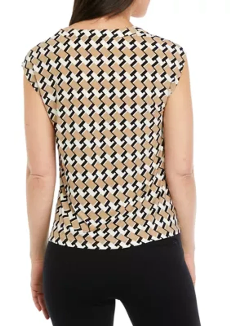 Petite Printed Dolman Sleeve Blouse