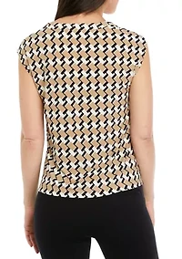 Petite Printed Dolman Sleeve Blouse