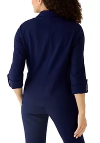 Petite One Button Notch Collar Jacket