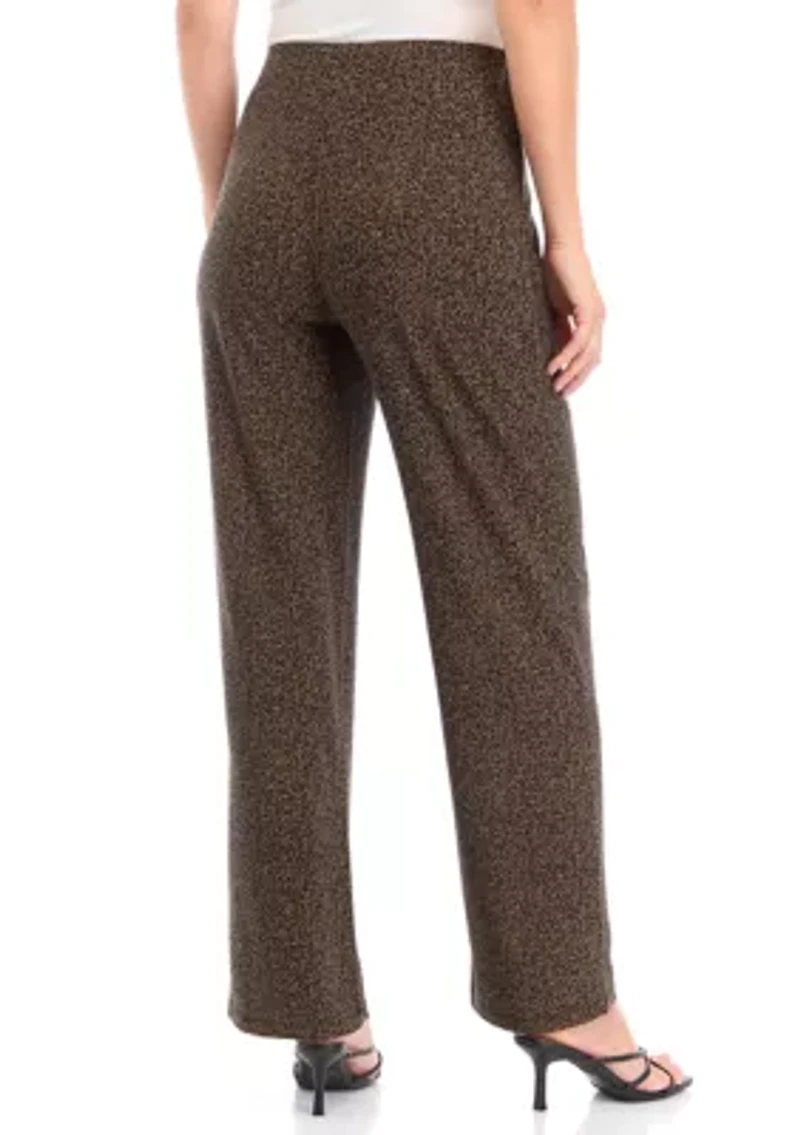 Petite Pull On Knit Wide Leg Pants - Regular Length