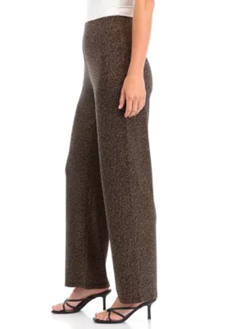 Petite Pull On Knit Wide Leg Pants - Regular Length
