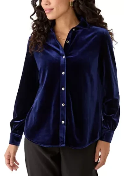 Petite Velour Utility Shirt