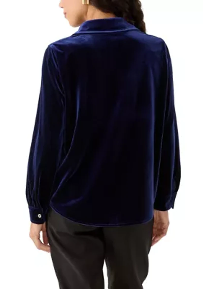Petite Velour Utility Shirt