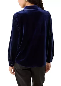 Petite Velour Utility Shirt