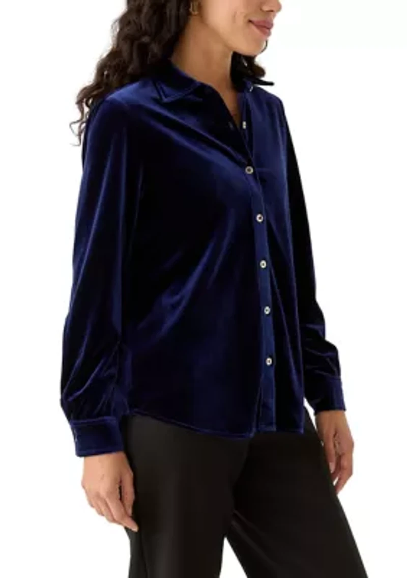 Petite Velour Utility Shirt