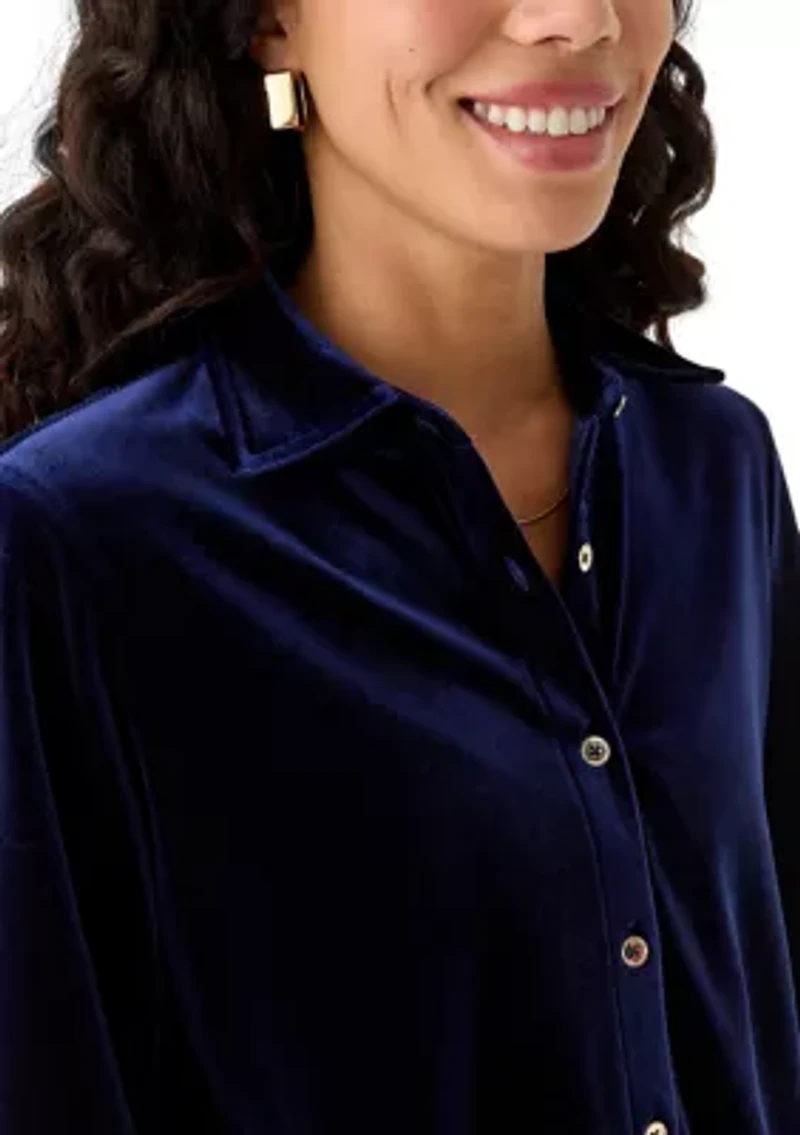 Petite Velour Utility Shirt