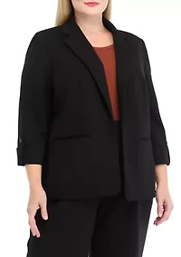 Plus Compression Notch Collar Kissing Front Jacket