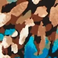 Petite Printed 3/4 Sleeve Shirred Peasant Top with Elastic Hem