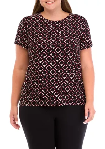 Plus Printed Knit Top