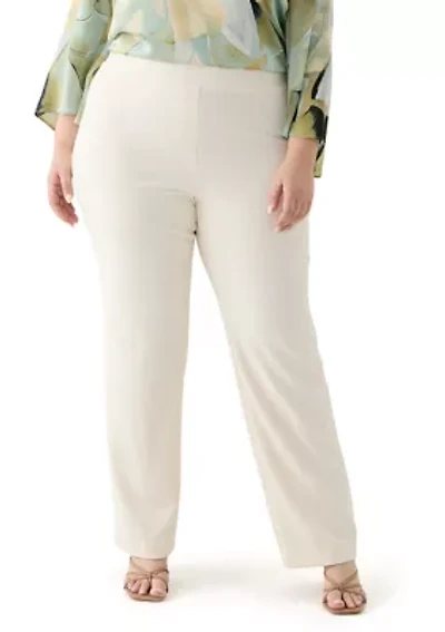 Plus Pull On Slash Pocket Cool Crepe Trouser Pants