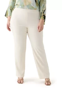 Plus Pull On Slash Pocket Cool Crepe Trouser Pants