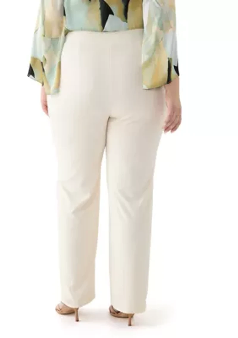 Plus Pull On Slash Pocket Cool Crepe Trouser Pants