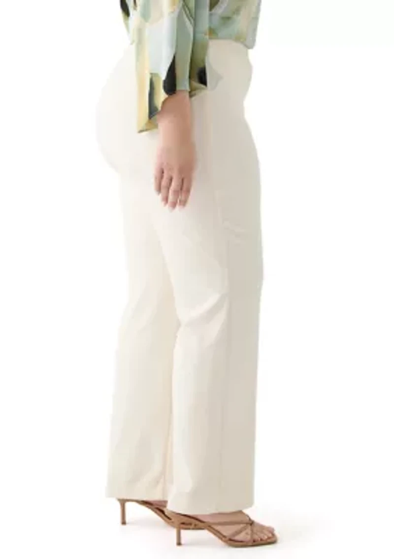 Plus Pull On Slash Pocket Cool Crepe Trouser Pants