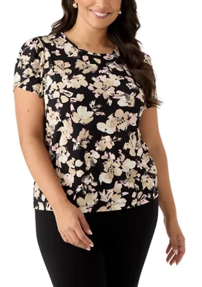 Women's Tulip Sleeves Floral Top