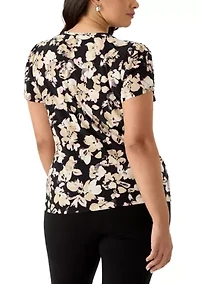 Women's Tulip Sleeves Floral Top