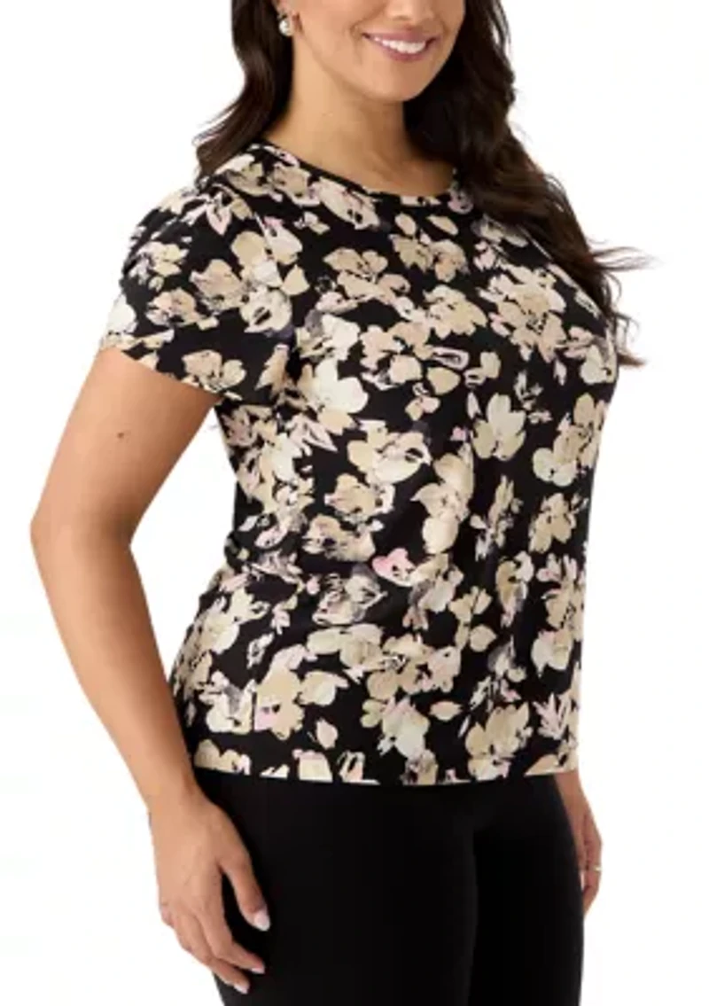 Women's Tulip Sleeves Floral Top