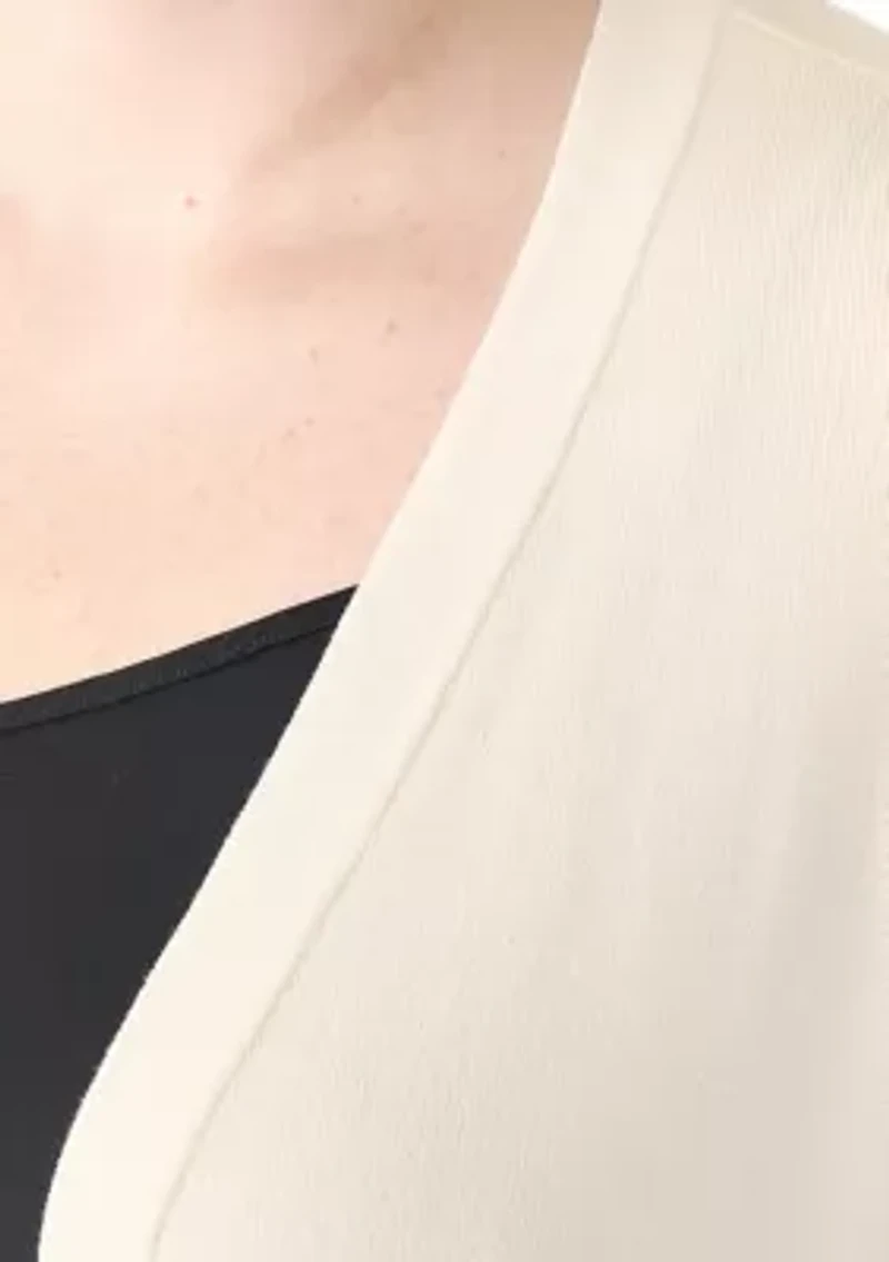 Plus Side Slit Open Front Cardigan