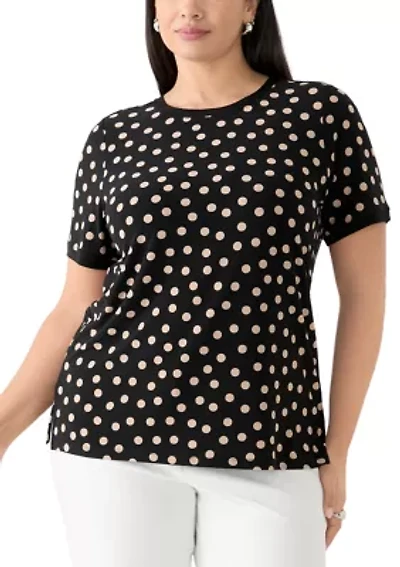 Plus Dot Printed T-Shirt