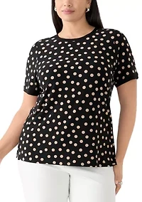Plus Dot Printed T-Shirt