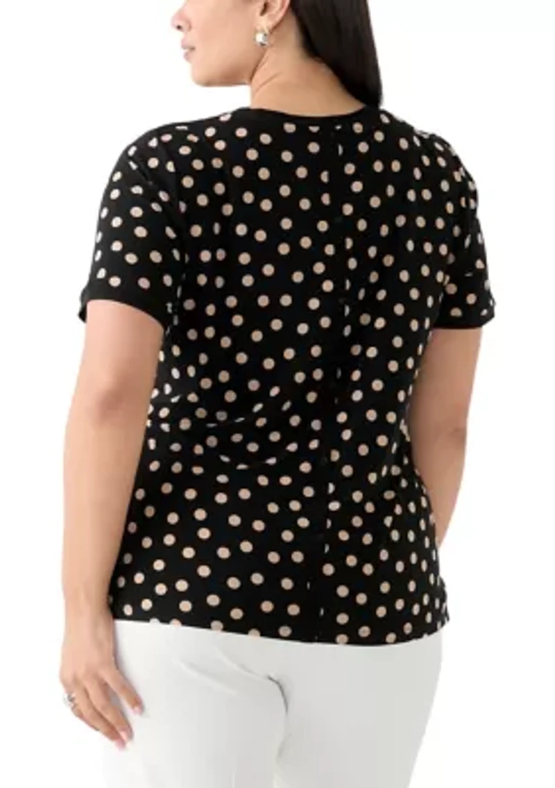 Plus Dot Printed T-Shirt