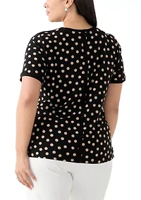 Plus Dot Printed T-Shirt