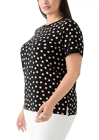 Plus Dot Printed T-Shirt