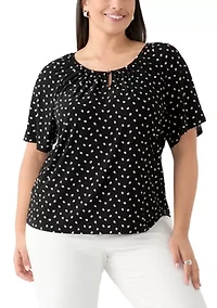 Plus Dot Printed Blouse