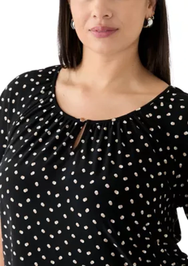 Plus Dot Printed Blouse