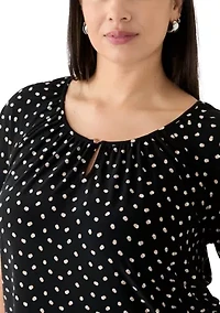 Plus Dot Printed Blouse