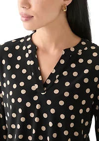 Petite Long Sleeve Knit Blouse