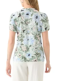 Petite Short Gathered Tulip Sleeve Top