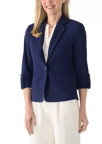 Women's One Button Notch Collar Jacket