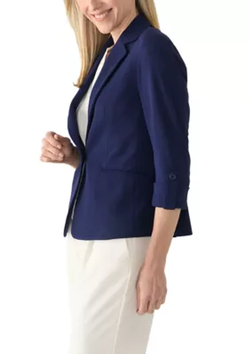 Women's One Button Notch Collar Jacket