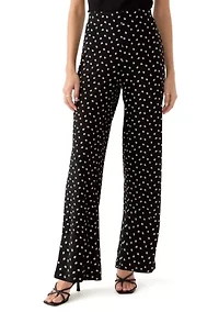 Petite Pull On Wide Leg Knit Pants