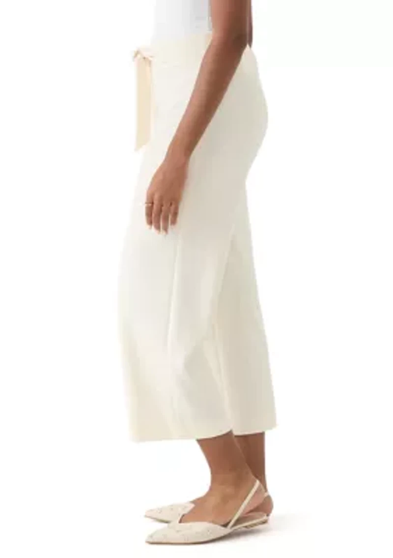 Women's Tie Front Wide Leg Cropped Pants