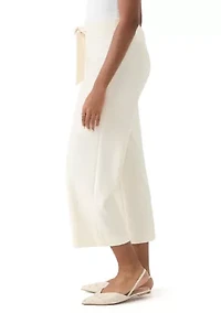 Women's Tie Front Wide Leg Cropped Pants