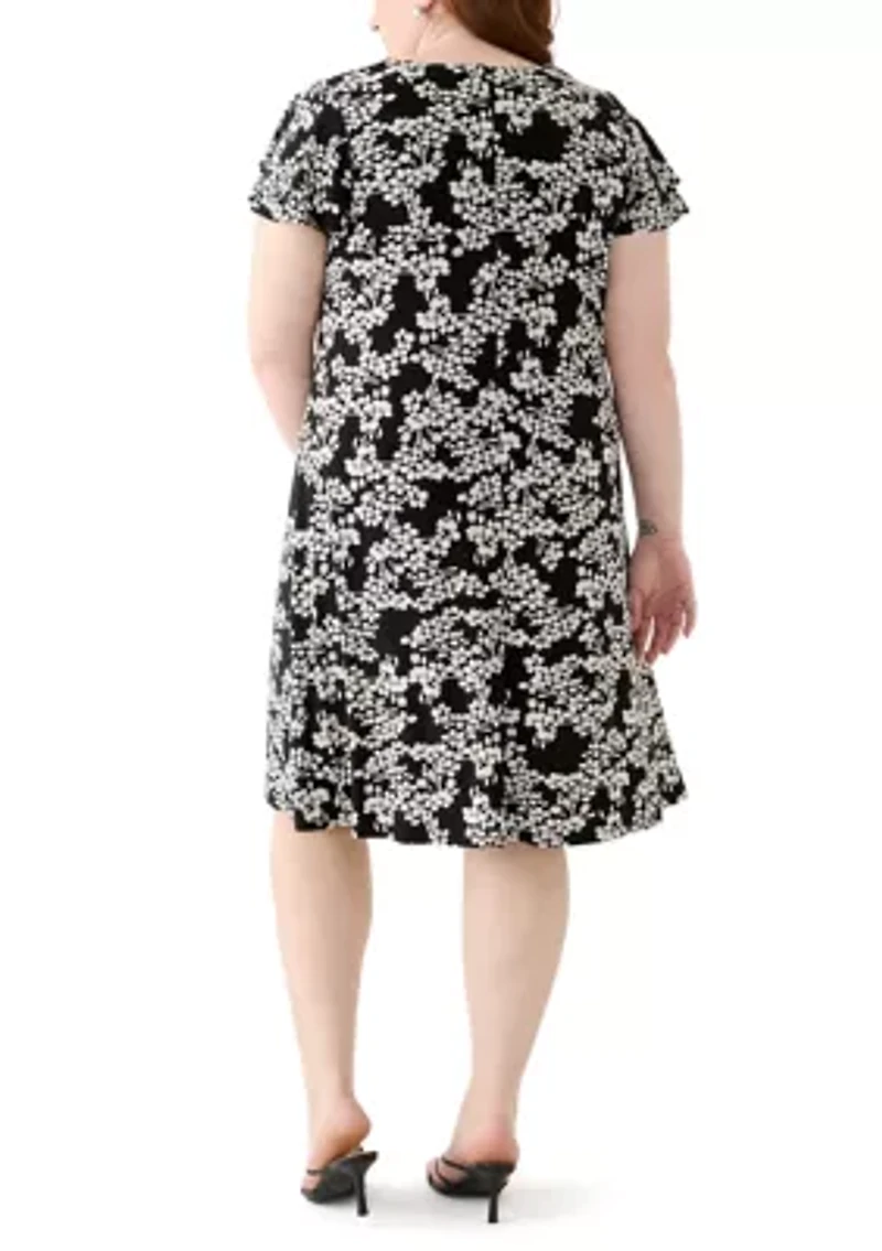 Plus Flutter Sleeve Knit Dress