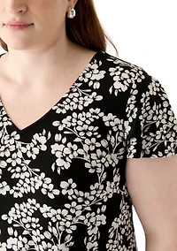 Plus Flutter Sleeve Knit Dress